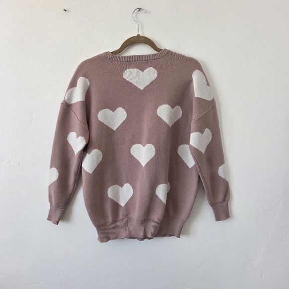 Emma's Expressions Maternity Sweater Pink Hearts Valentine's Day Thick Small - Picture 6 of 7